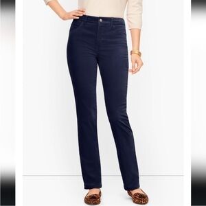 Talbots Pant Trouser Straight Leg Corduroy Navy Blue Winter Classic Knit Sweater